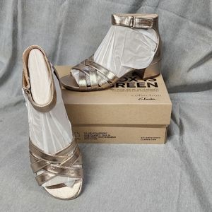 Clarks Caroleigh Rori Heeled Sandal Metallic Women's Size 8 - New
